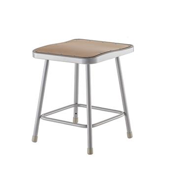 National Public Seating 18&quot; Heavy Duty Square Seat Steel Stool, Grey