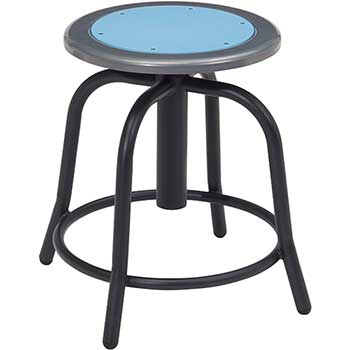 National Public Seating Swivel Stool, 18” - 24” Height Adjustable, Blueberry Seat and Black Frame