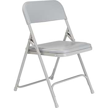 National Public Seating 800 Series Premium Lightweight Plastic Folding Chair, Grey, 4/PK