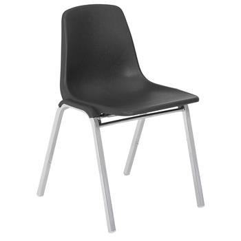 National Public Seating 8100 Series Poly Shell Stacking Chair, Black