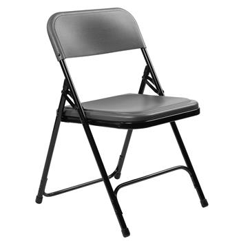 National Public Seating 800 Series Premium Lightweight Plastic Folding Chair, Charcoal Slate, 4/PK