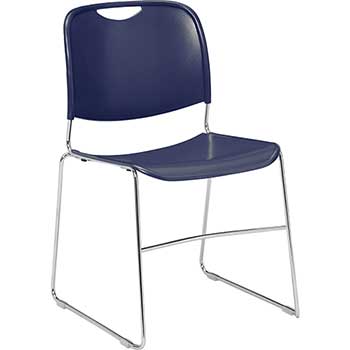 National Public Seating 8500 Series Ultra-Compact Plastic Stack Chair, Navy Blue