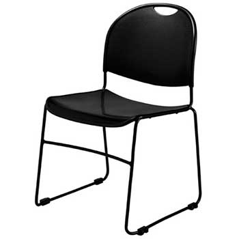 National Public Seating Basics Commercialine Multi-purpose Ultra Compact Stack Chair, Black
