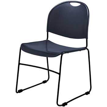 National Public Seating Commercialine Multi-purpose Ultra Compact Stack Chair, Navy Blue