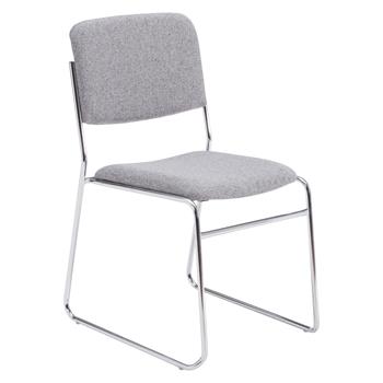 National Public Seating 8600 Series Fabric Padded Signature Stack Chair, Classic Grey