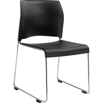 National Public Seating 8800 Series Cafetorium Plastic Stack Chair, Black