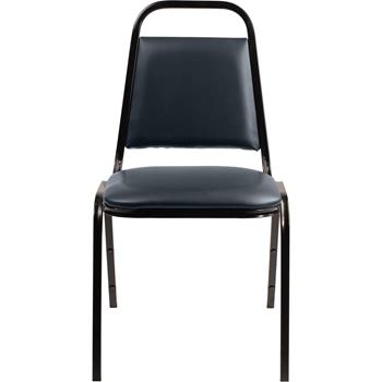 National Public Seating Basics 9100 Series Vinyl Upholstered Stack Chair, Midnight Blue Seat/Black Sandtex Frame
