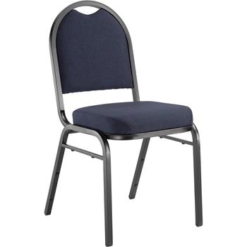 National Public Seating 9200 Series Premium Fabric Upholstered Stack Chair, Midnight Blue Seat/ Black Sandtex Frame