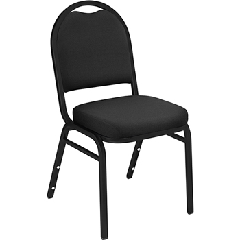 NPS Commercialine 9200 Series Premium Fabric Upholstered Padded Stack Chair, Ebony Black/Black Santex