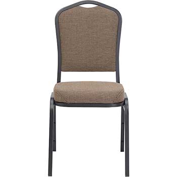 National Public Seating 9300 Series Deluxe Fabric Upholstered Stack Chair, Natural Taupe/Black Sandtex Frame