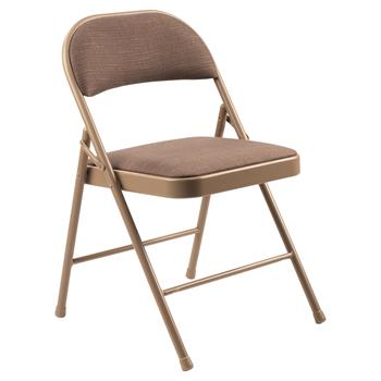 National Public Seating Basics 900 Series Fabric Padded Folding Chair, Star Trail Brown, 4 Chairs/Pack