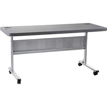National Public Seating Flip-N-Store Training Table, 24&quot; x 60&quot;, Charcoal Slate