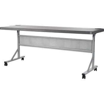 National Public Seating 24&quot; x 72&quot; Flip-N-Store Training Table, Charcoal Slate