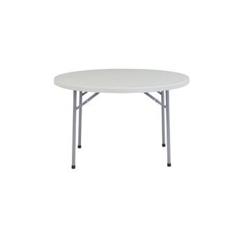 National Public Seating 48&quot; Heavy Duty Round Folding Table, Speckled Grey