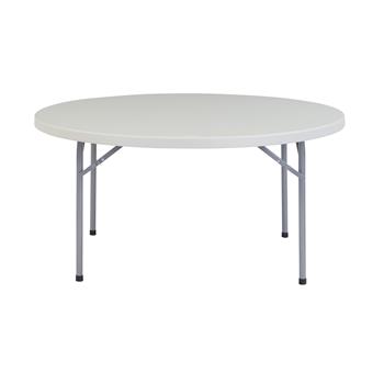 National Public Seating 60&quot; Heavy Duty Round Folding Table, Speckled Grey