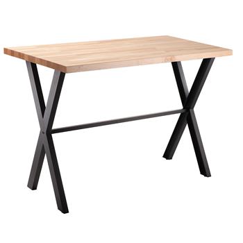 National Public Seating Collaborator Table, 30&quot; x 72&quot;, Rectangle, 42&quot; Height w/ Crossbeam, Butcherblock top