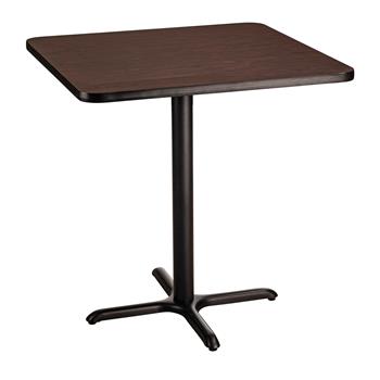 National Public Seating Caf&#233; Table, 36&quot; Square, 36&quot; Height, &quot;X&quot; Base