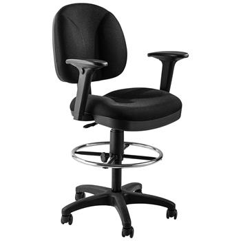 National Public Seating Comfort Task Chair w/ Arms, 24.5-34.5 in H, Adjustable, Black