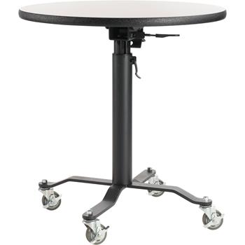 National Public Seating Premium Plus Caf&#233; Table, 36&quot; Round, Particleboard, Vinyl T-Mold,Grey Nebula Top
