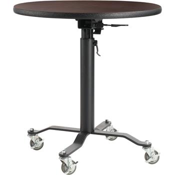 National Public Seating Premium Plus Caf&#233; Table, 36&quot; Round, Particleboard, Vinyl T-Mold, Mahogany Top