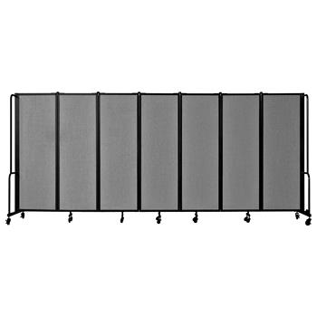 National Public Seating Room Divider, 6&#39; Height, 7 Sections, Grey