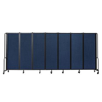 National Public Seating Room Divider, 6&#39; Height, 7 Sections, Blue