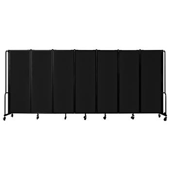 National Public Seating Room Divider, 6&#39; Height, 7 Sections, Black