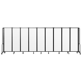 National Public Seating Room Divider, 6&#39; Height, 9 Sections, Clear Acrylic Panels