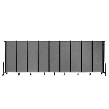National Public Seating Room Divider, 6&#39; Height, 9 Sections, Grey