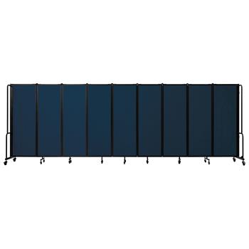 National Public Seating Room Divider, 6&#39; Height, 9 Sections, Blue