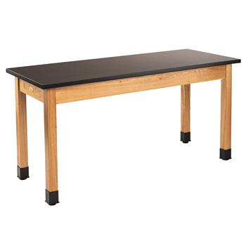 National Public Seating Wood Science Lab Table, 24&quot; x 48&quot; x 30&quot;, Chemical Resistant Top