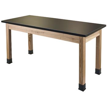 National Public Seating Wood Science Lab Table, 30 in W x 72 in L x 30 in H, Phenolic, Black