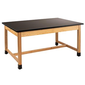 National Public Seating Wood Science Lab Table, 42&quot; x 60&quot; x 30&quot;, Chemical Resistant Top