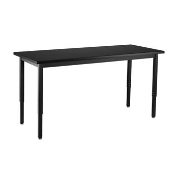 National Public Seating Steel Height Adjustable Science Lab Table, 24&quot; x 48&quot;, Chemical Resistant Top
