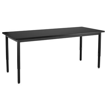 National Public Seating Steel Height Adjustable Science Lab Table, 30&quot; x 72&quot;, Chemical Resistant Top
