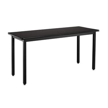 National Public Seating Steel Fixed Height Science Lab Table, 24 X 48 X 30, Black