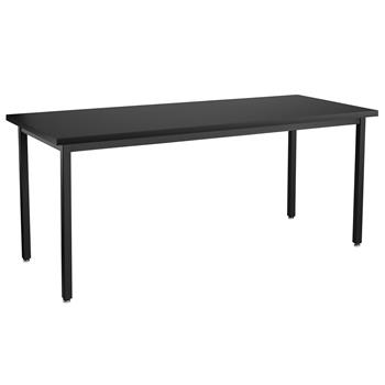 National Public Seating Steel Fixed Height Science Lab Table, 30 in W x 72 in L x 30 in H, Phenolic, Black