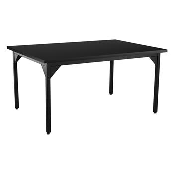 National Public Seating Steel Fixed Height Science Lab Table, 42&quot; x 60&quot; x 30&quot;, Chemical Resistant Top, Black