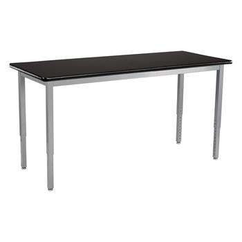 National Public Seating Steel Height Adjustable Science Lab Table, 24 X 48, Grey
