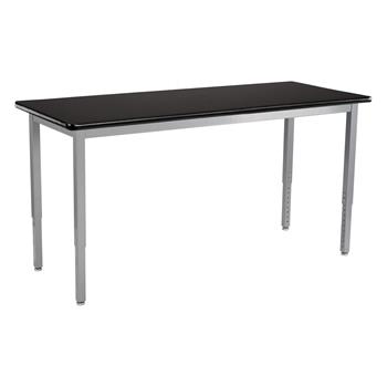 National Public Seating Steel Height Adjustable Science Lab Table, 24 X 54, Grey