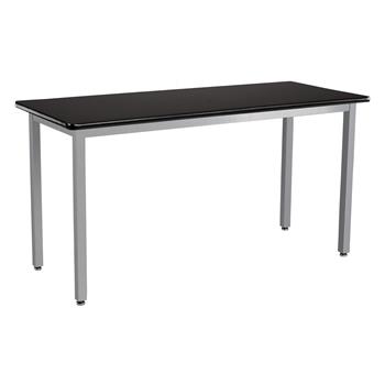 National Public Seating Steel Fixed Height Science Lab Table, 24 X 48 X 30, Grey