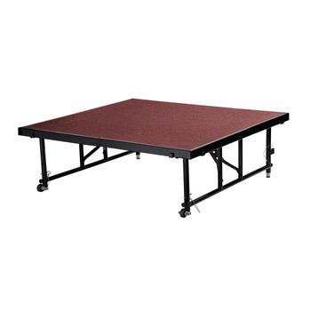 National Public Seating 16&quot;-24&quot; Height Adjustable 4&#39; x 4&#39; Transfix Stage Platform, Red Carpet