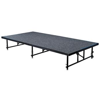 National Public Seating 24&quot;-32&quot; Height Adjustable 4&#39; x 8&#39; Transfix Stage Platform, Grey Carpet