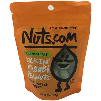 Nuts.com Wasabi Peanuts, 2.5 oz. Bag, 24/CS