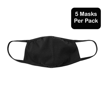 W.B. Mason Co. Reusable Cotton Face Mask, 2-Ply, Black, (Medium/Large)