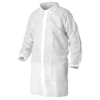 W.B. Mason Co. White Polypropylene Lab Coat, Large, 30/CS