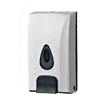 W.B. Mason Co. Hand Sanitizer Dispenser, Manual Push, White, 1000ml