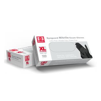 W.B. Mason Co. Powder-Free Exam Gloves, Nitrile, X-Large, Black, 100/Box