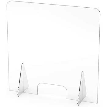 W.B. Mason Co. Counter Top Polycarbonate Shield, Clear, 36&quot; x 36&quot;, 10&quot;W x 4&quot;H Opening