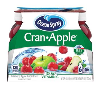 Ocean Spray Cran-Apple Juice Drink, 10 fl oz, 6/EA